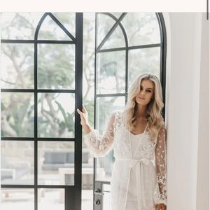 Le Rose Bridal Lacey Maxi Robe - Includes Adjustable Slip!